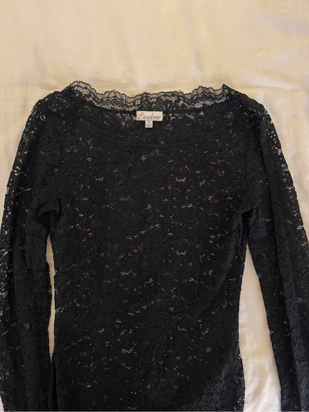 L'Academie Hollis Black Lace Top - Picture 2 of 2